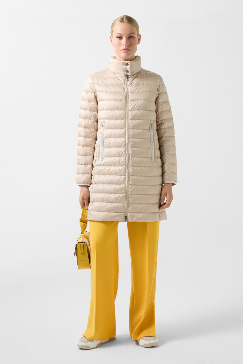 Thalia Lightweight down parka in Sand 2