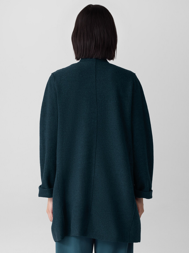 Lightweight Boiled Wool High Collar Jacket in Regenerative Wool 4