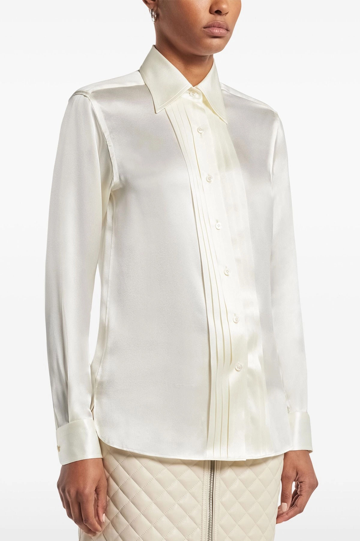Pleated plastron shirt - 2