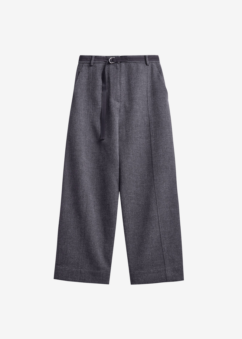 Sanve Tapered Leg Pants - Dark Grey Melange 1