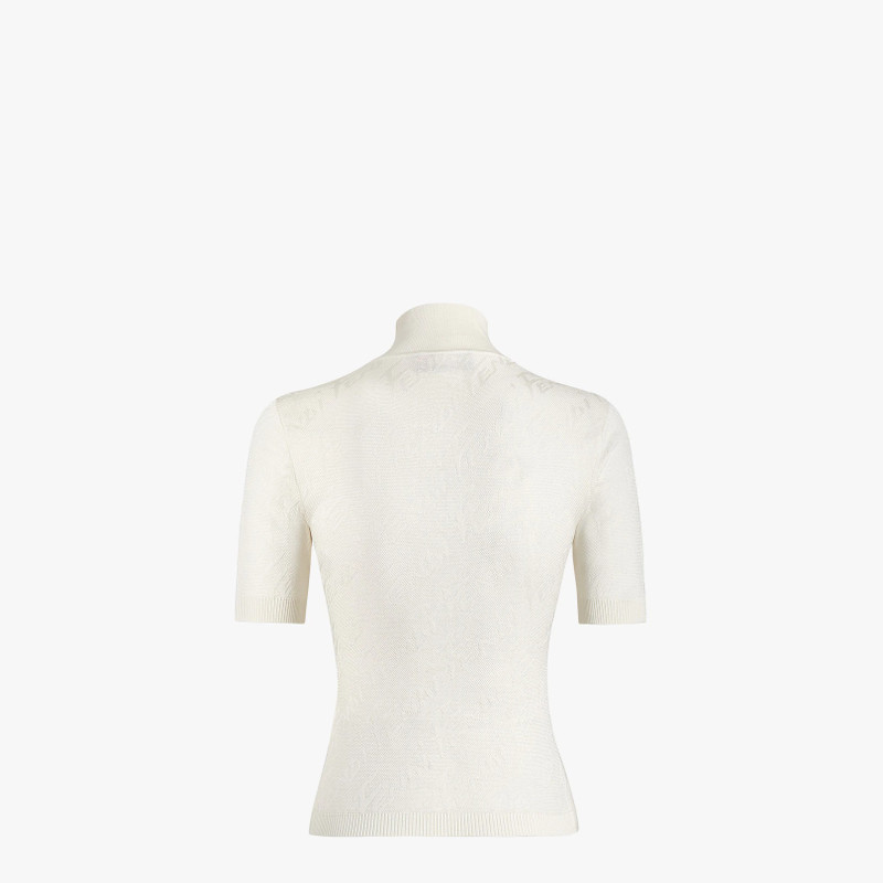 FENDI White viscose and cotton sweater outlook