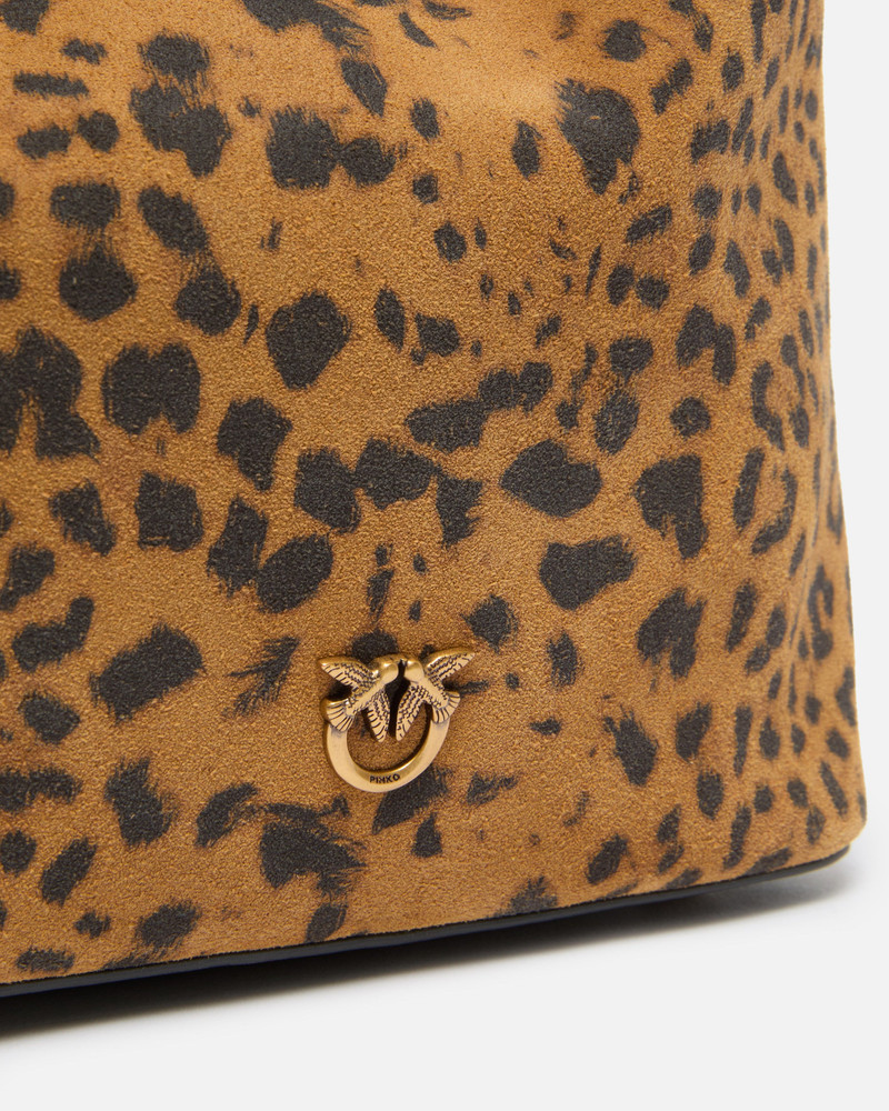 SMALL CROSSBODY BUCKET BAG IN LEOPARD-PRINT SUEDE 3