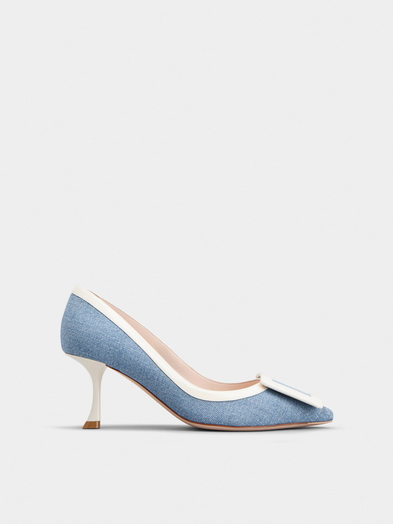 Viv' In The City Bicolor Pumps in Denim - 1