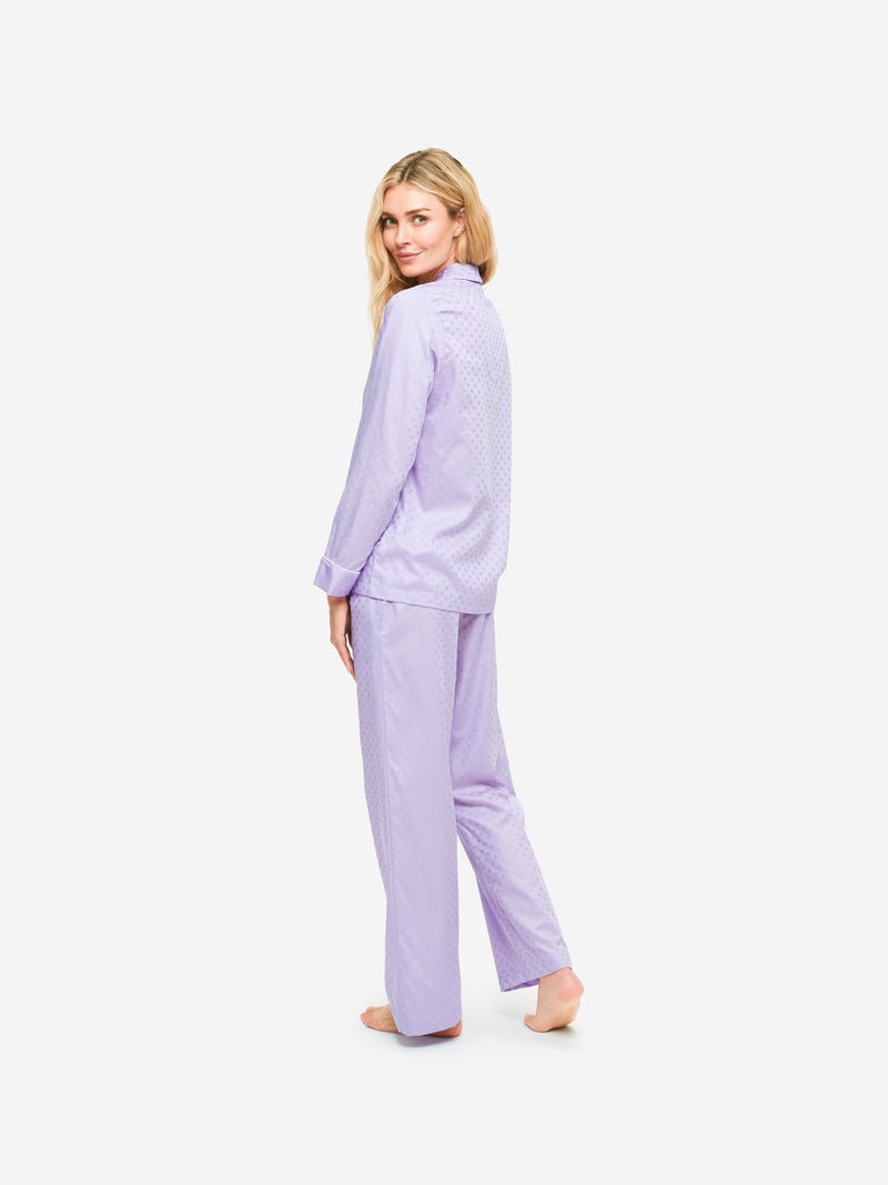 Women's Pyjamas Kate 7 Cotton Jacquard Lilac - 3