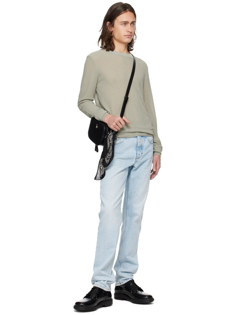 AMI Paris Khaki Semi-Sheer Sweater outlook