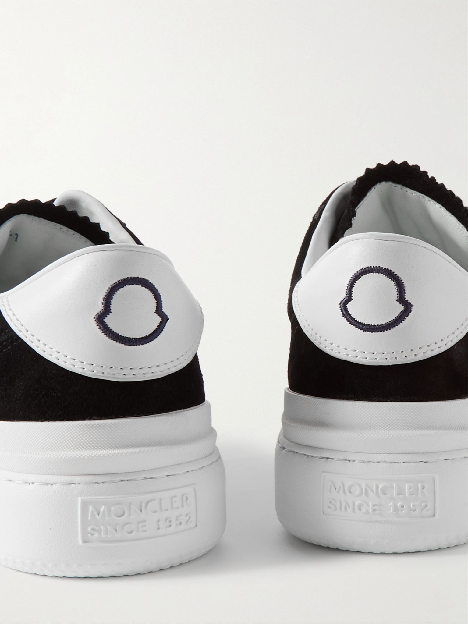 Monaco M Leather-Trimmed Suede Sneakers Black - 6