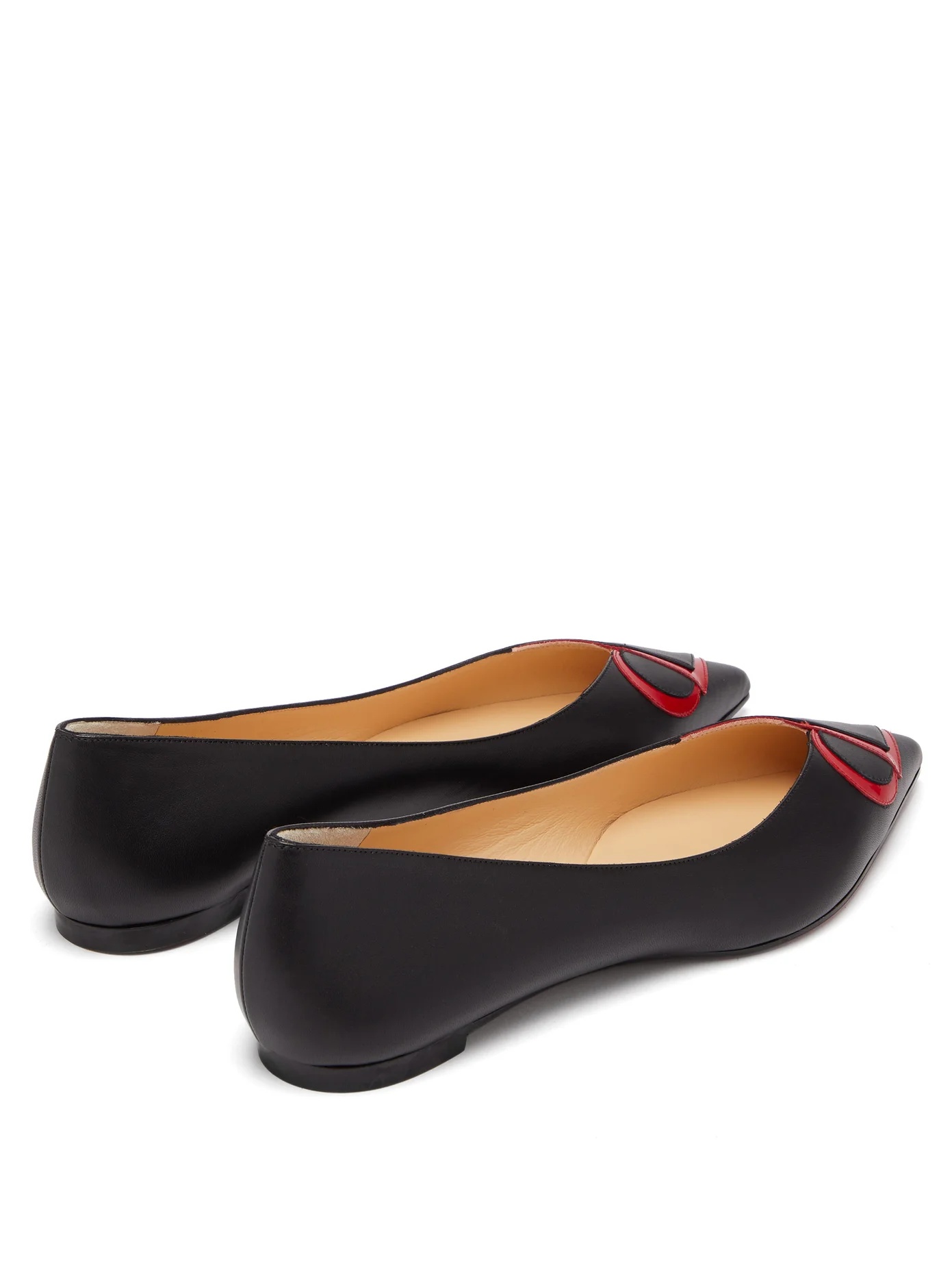 CL-logo point-toe leather flats - 4