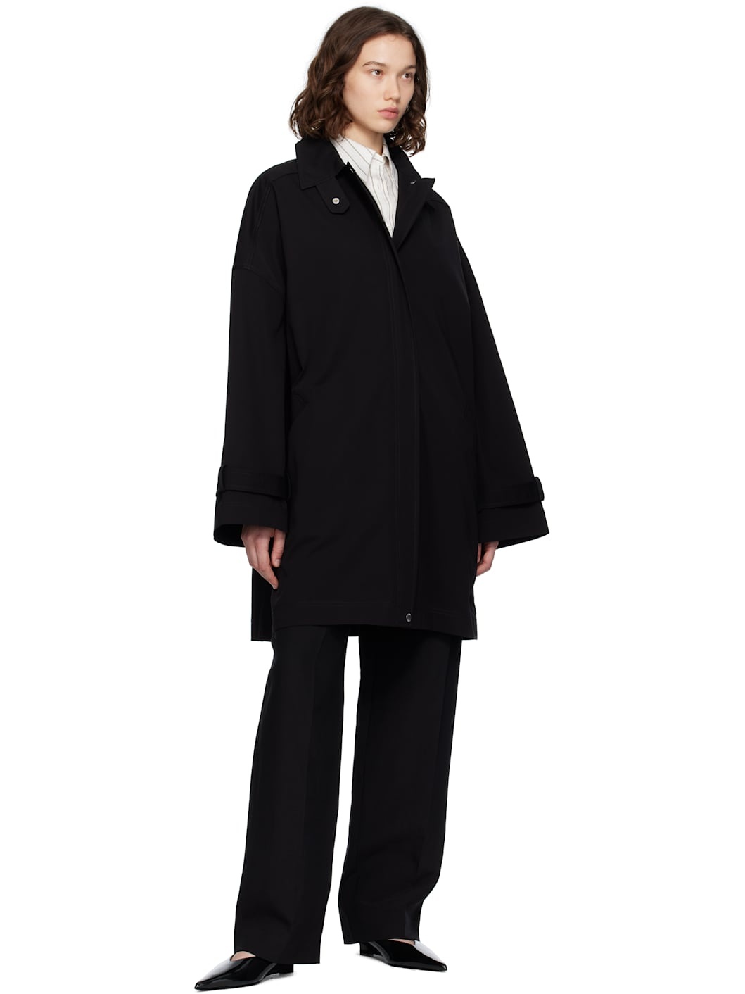 Black Oversized Trench Coat - 4