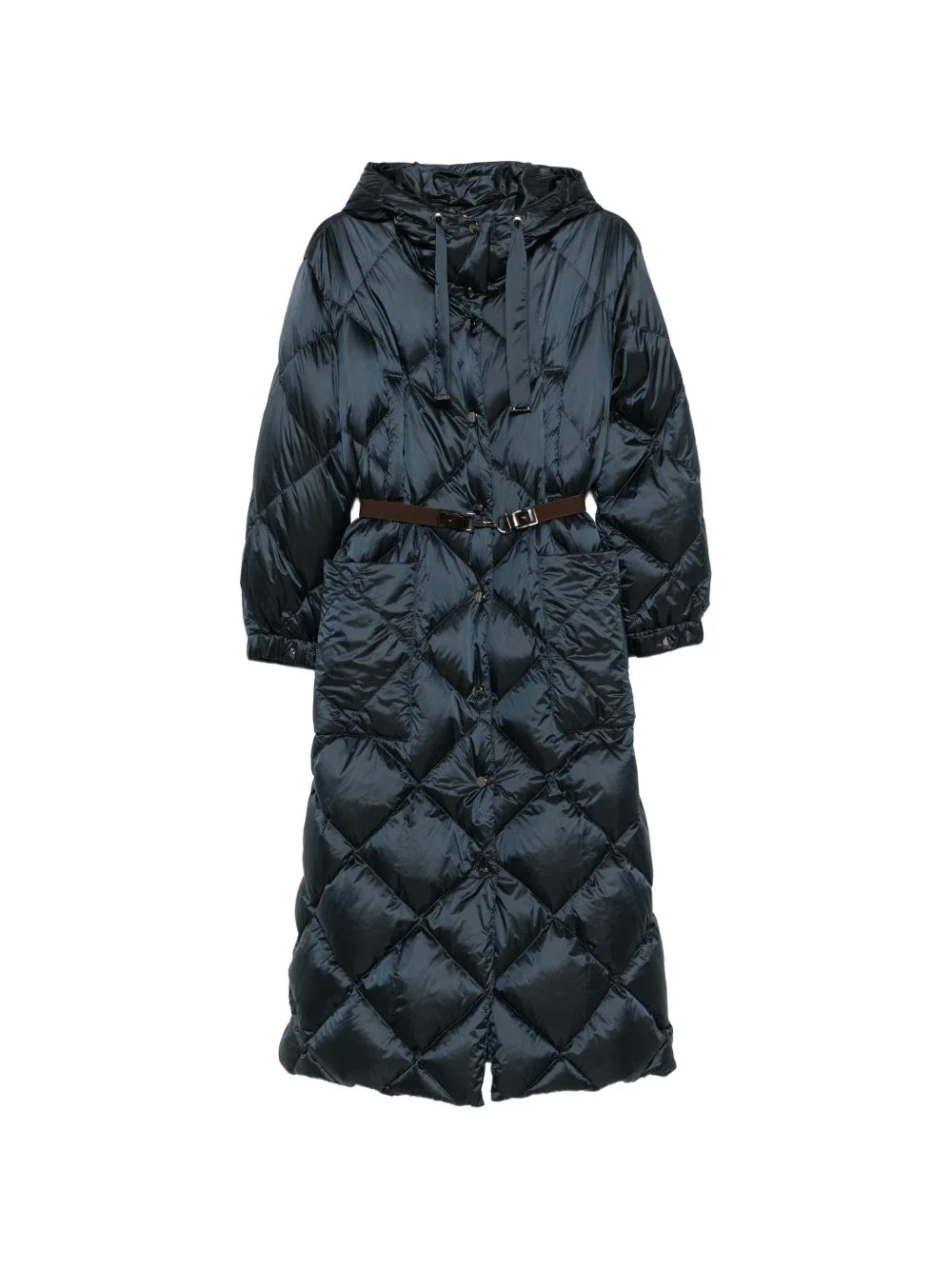Long Puffer hooded coat - 1