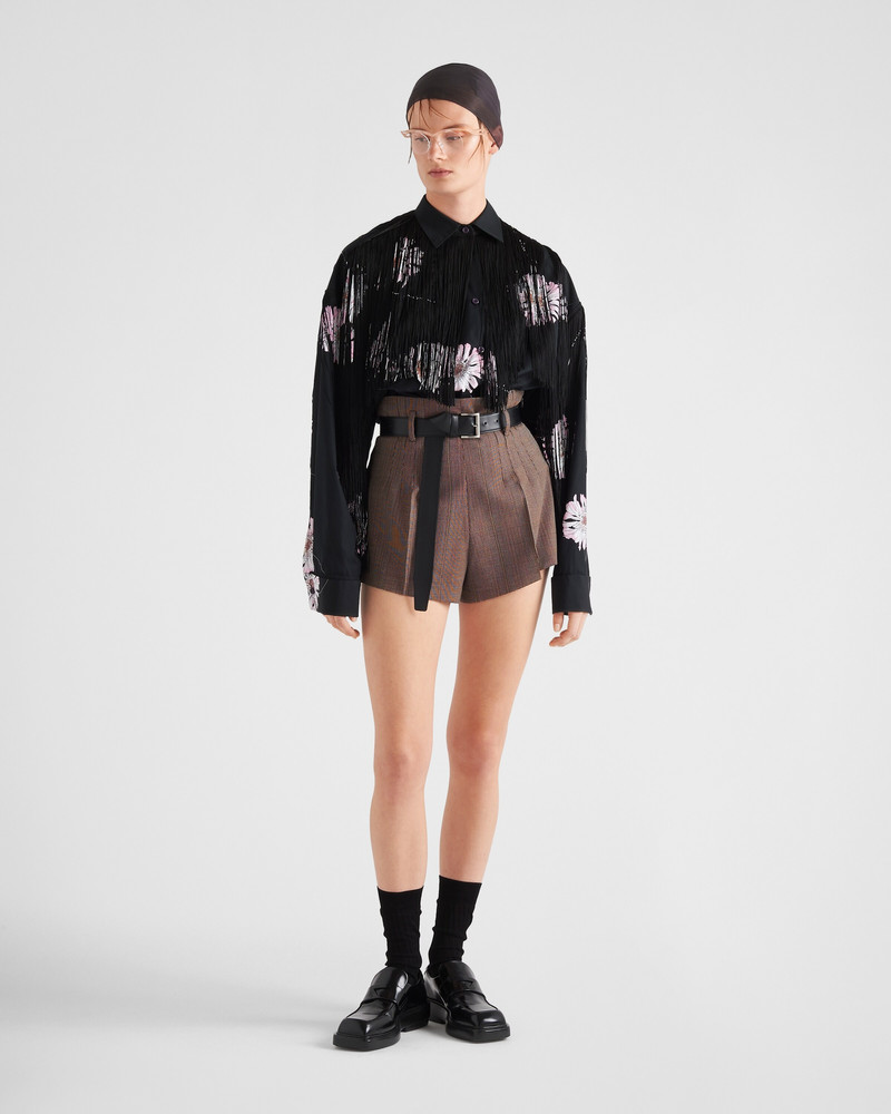 Prada Pinstripe wool shorts outlook