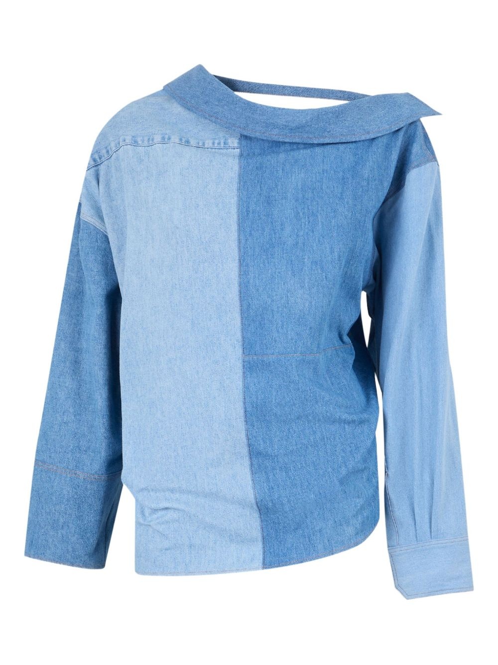 patchwork denim top - 2