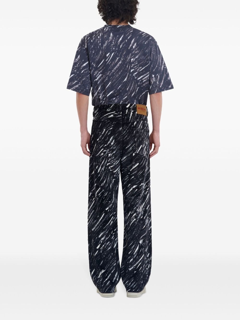 flocked wide-leg jeans - 4