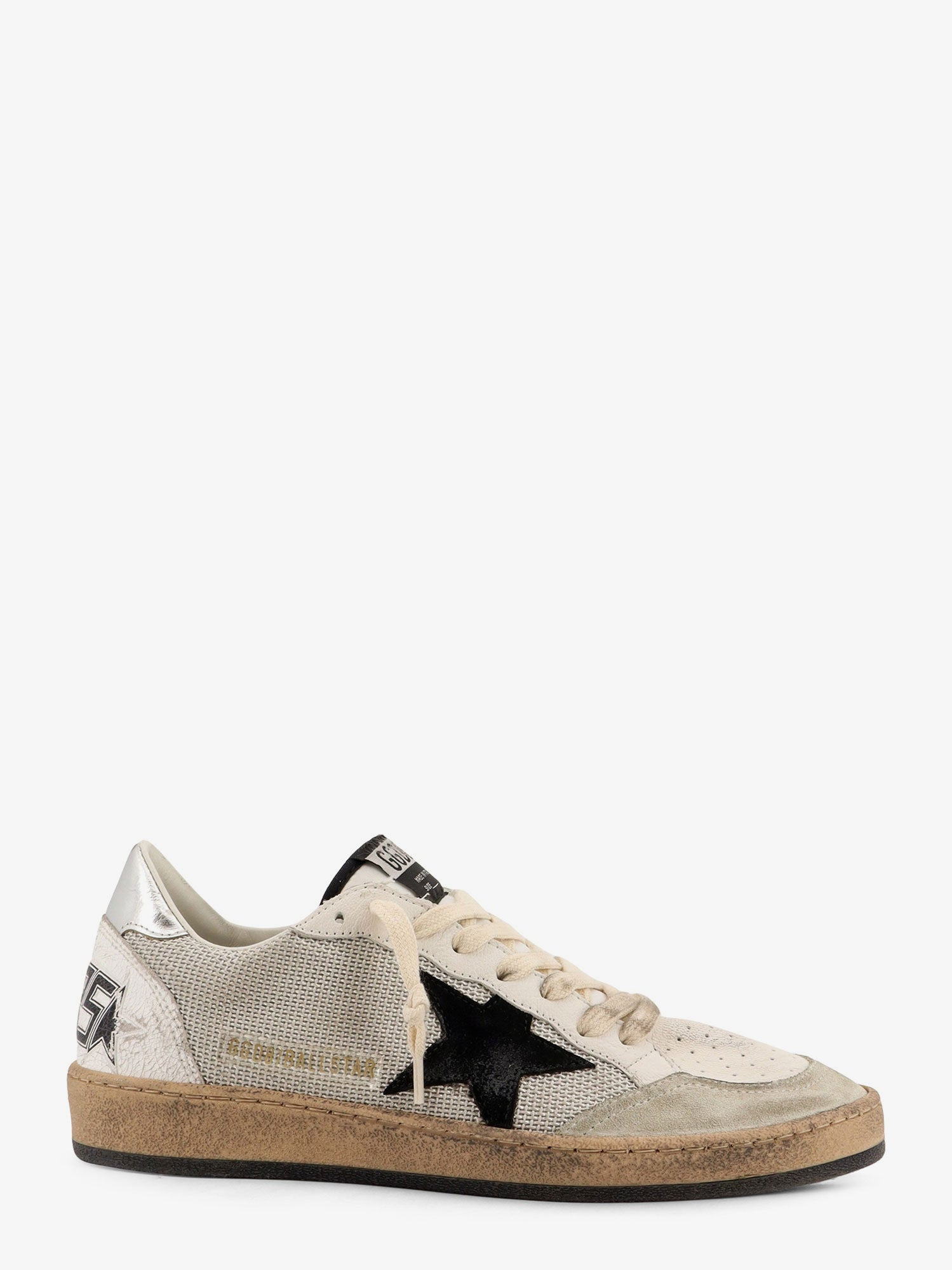 BALL STAR MESH AND LEATHER LOW-TOP SNEAKERS - 1