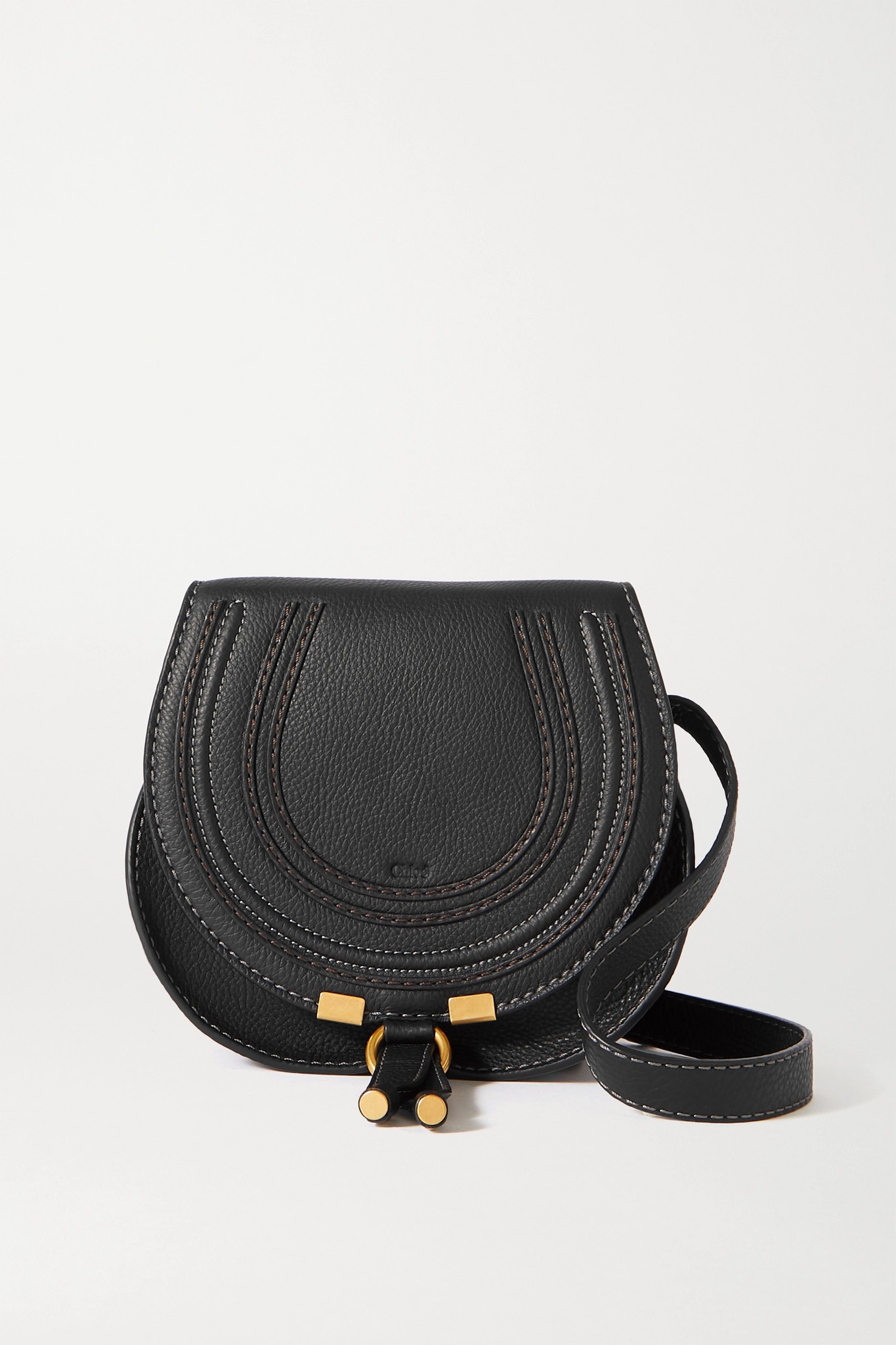 Marcie mini textured-leather shoulder bag - 1