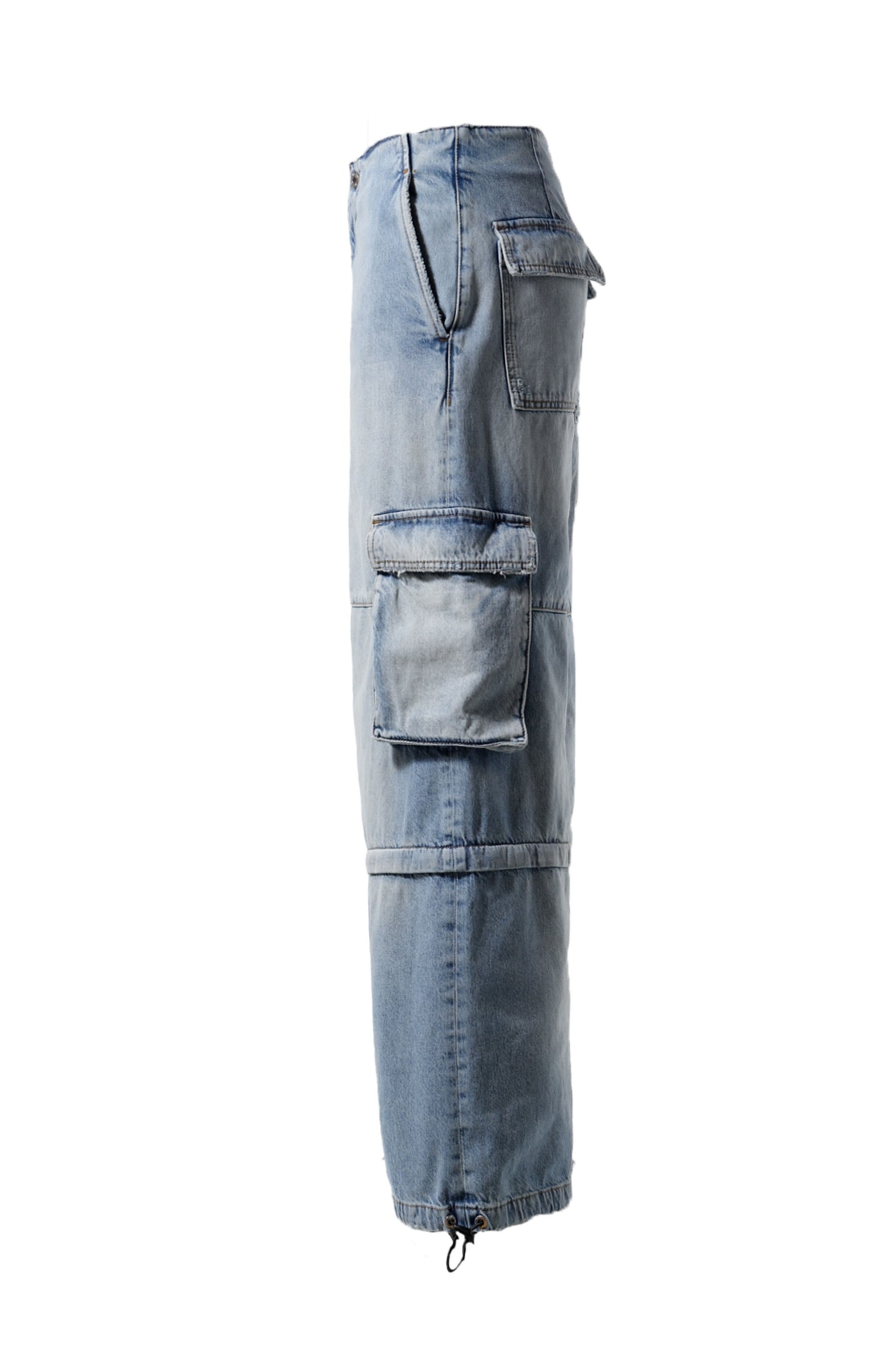 SKY WOMENS DENIM CARGO TROUSERS / SKY - 3
