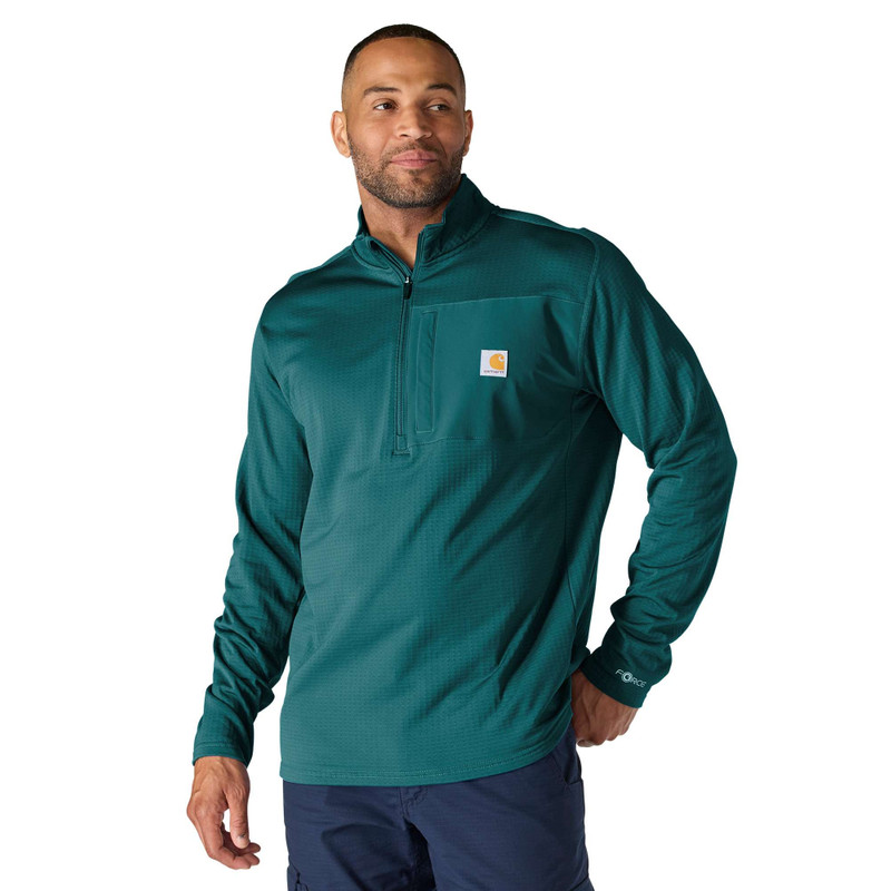 Carhartt Force® Relaxed Fit Mock Neck Half-Zip Fleece-Lined Shirt 1