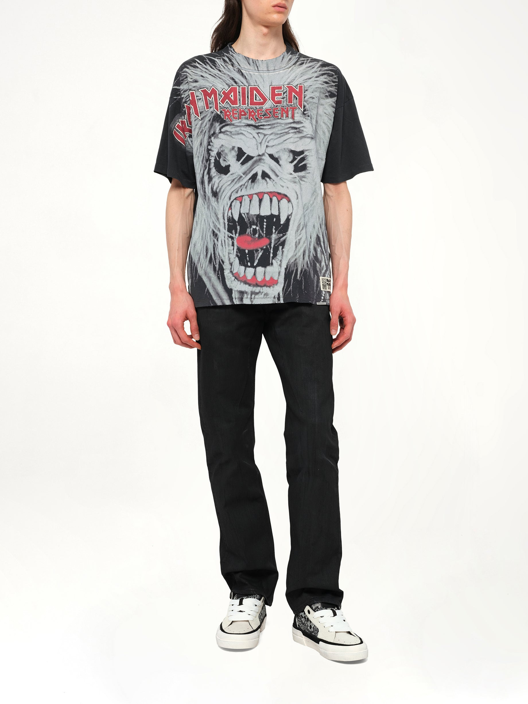 Iron Maiden British Metal T-Shirt in Stained Black - 4