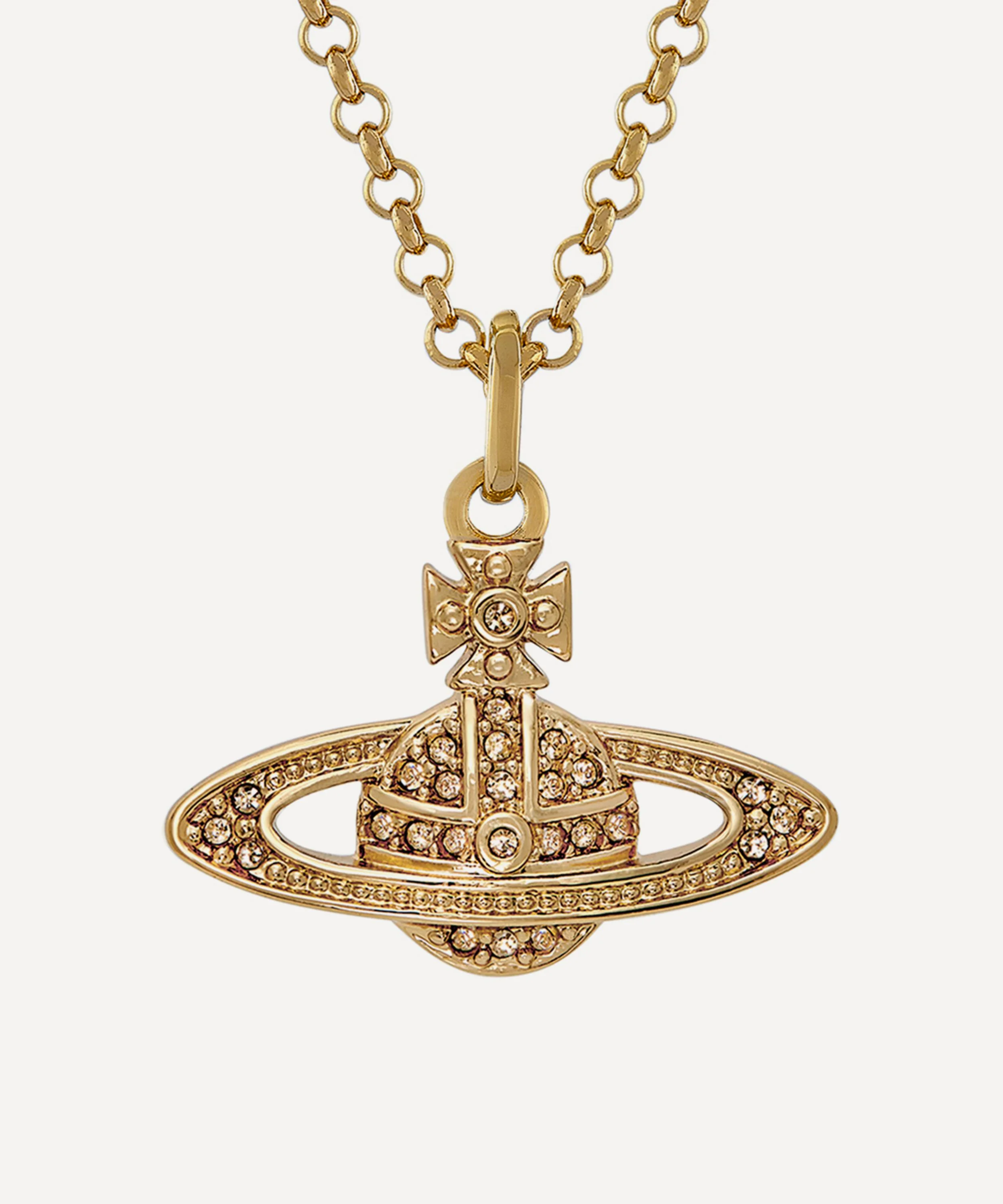 Gold-Tone Mayfair Bas Relief Pendant Necklace - 1