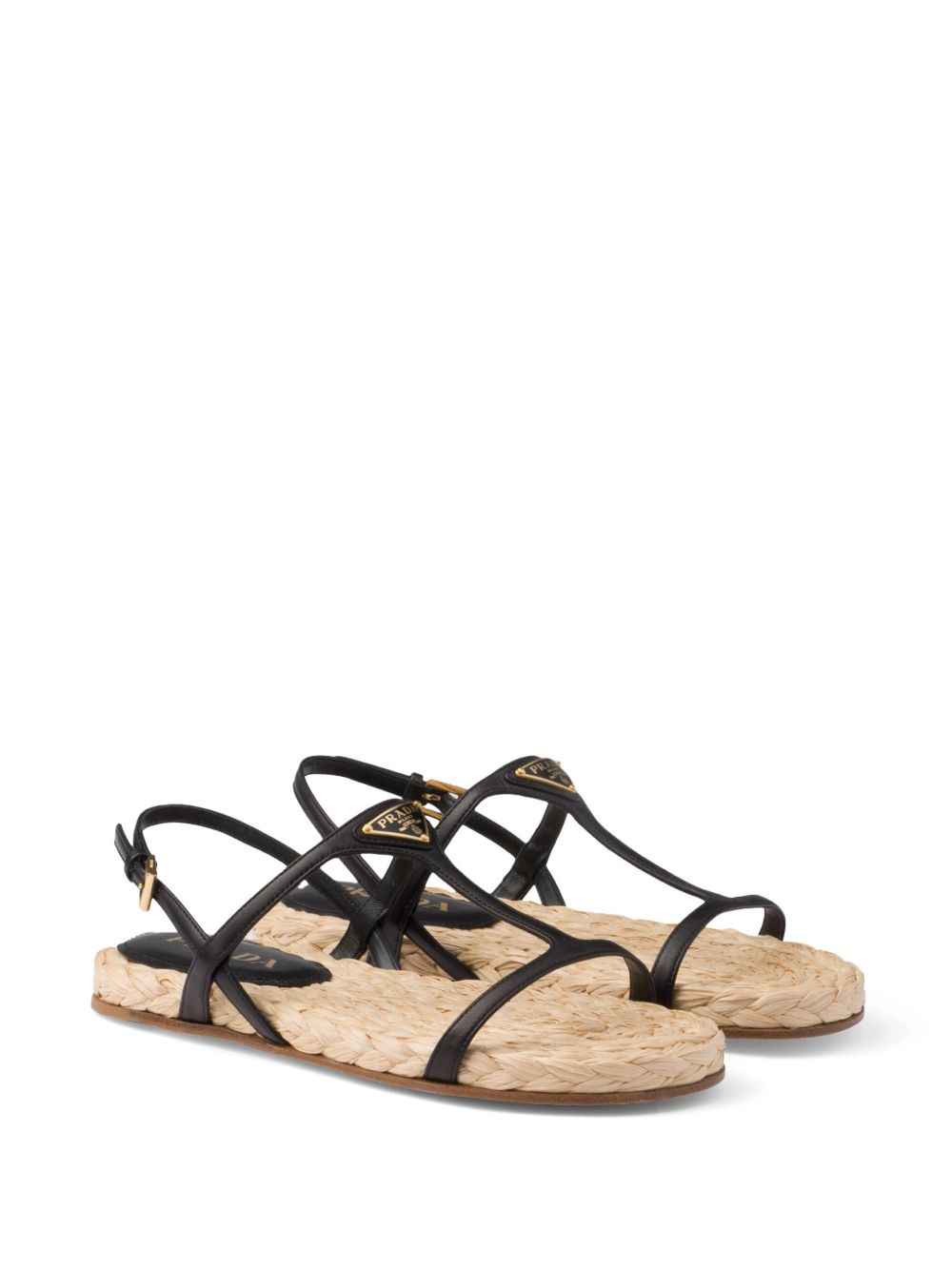 enamel triangle-logo flat sandals - 2
