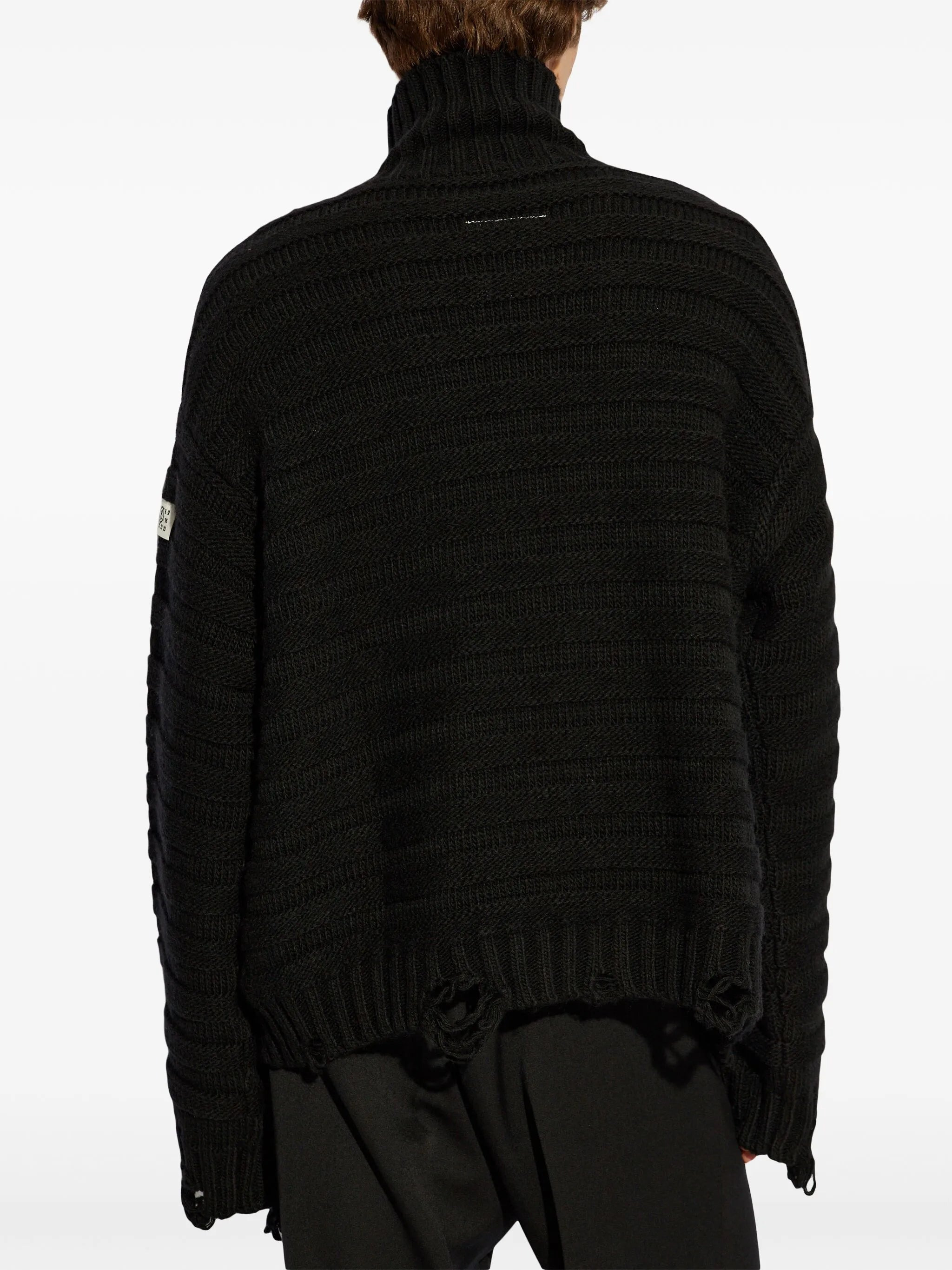 Mm6 Maison Margiela Distressed High-neck Jumper - 2