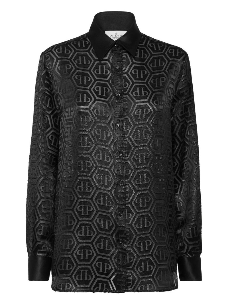 monogram-pattern shirt 1