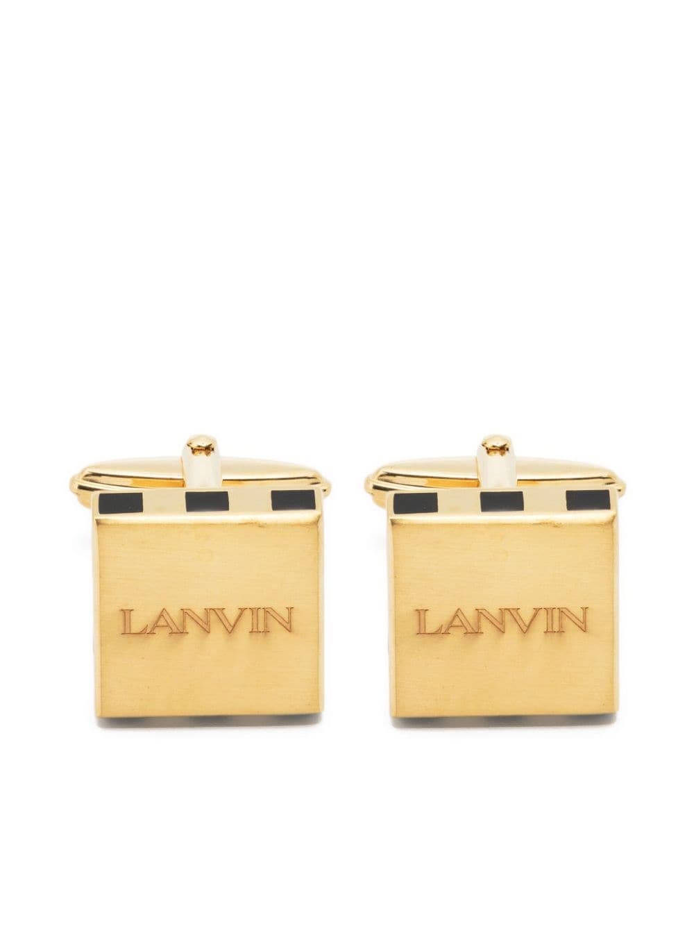 logo-engraved gold-plated cufflinks - 1