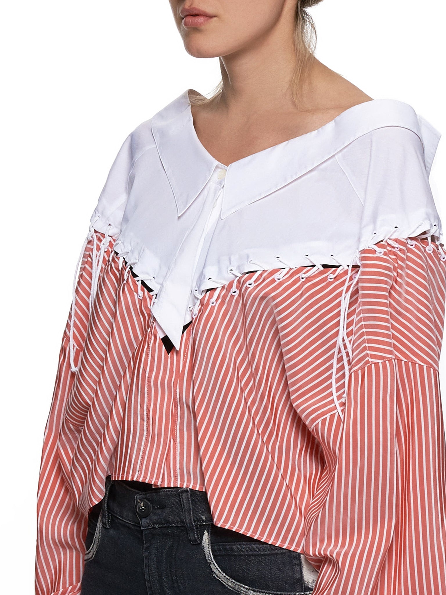 Lace Up Stripe Top - 4