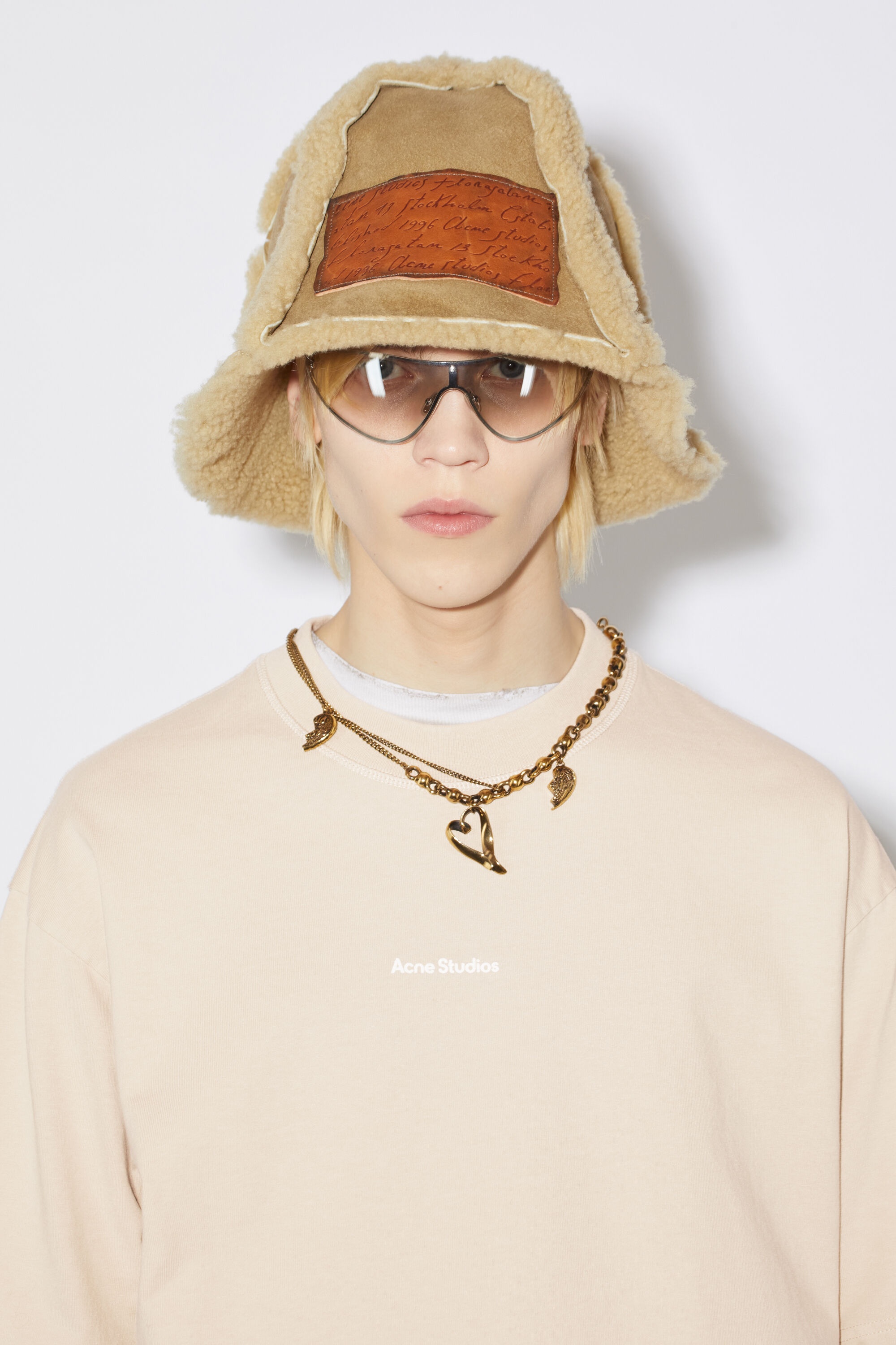 Shearling bucket hat - Camel Beige - 2