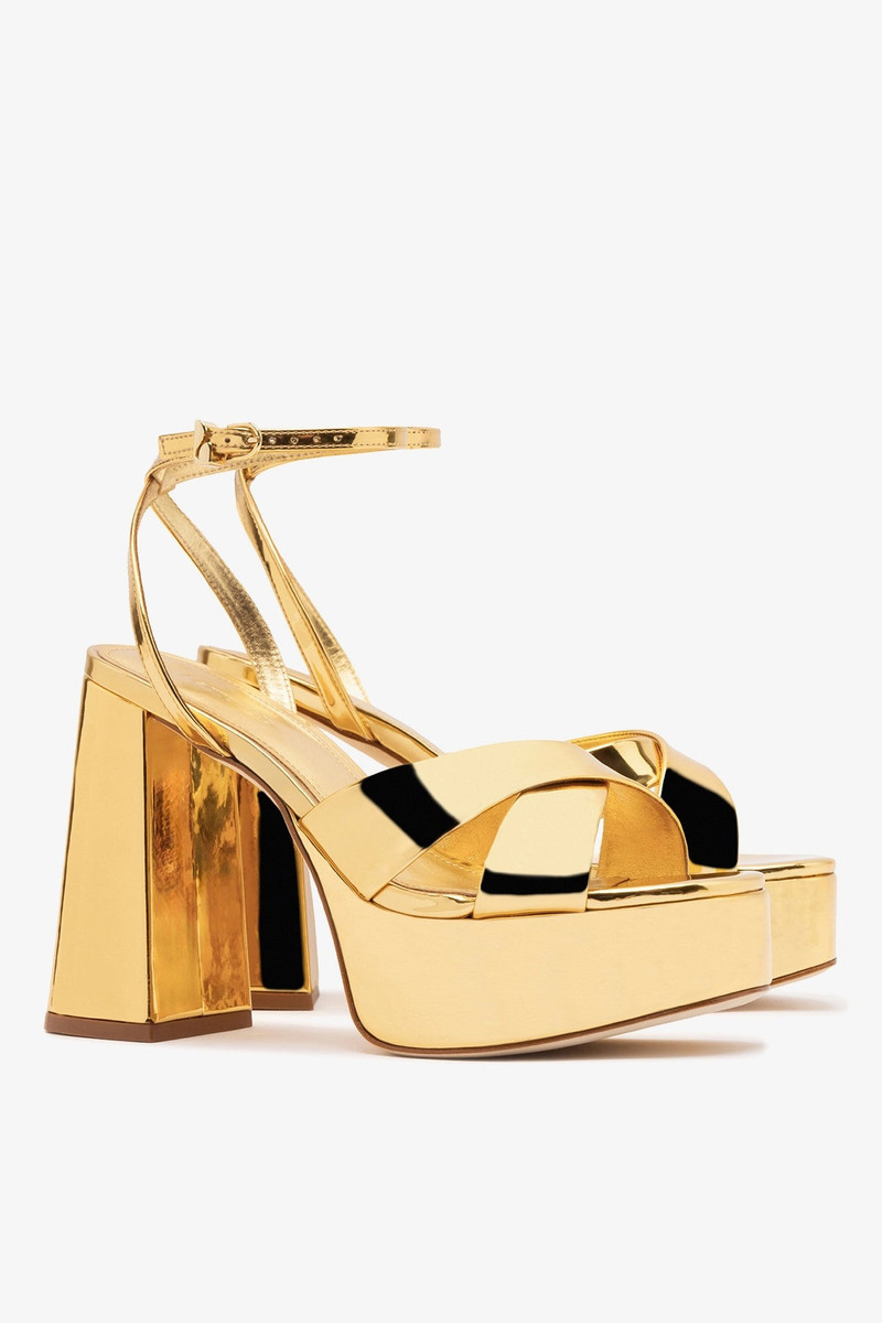 Dolly X Platform Sandal In Gold Specchio 3