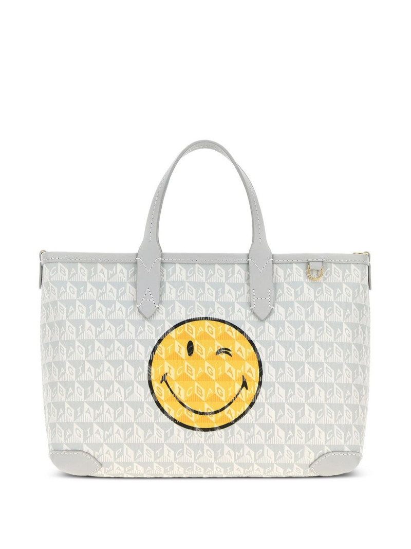 smiley-graphic tote bag 1