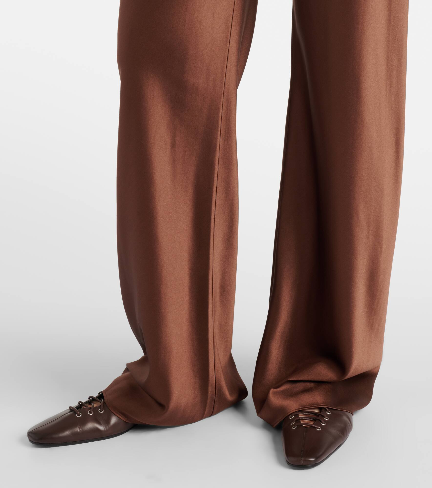 Billie silk-blend straight pants - 5