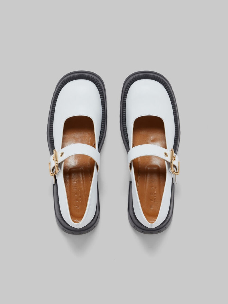 WHITE LEATHER MARY JANE WITH PLATFORM SOLE 4