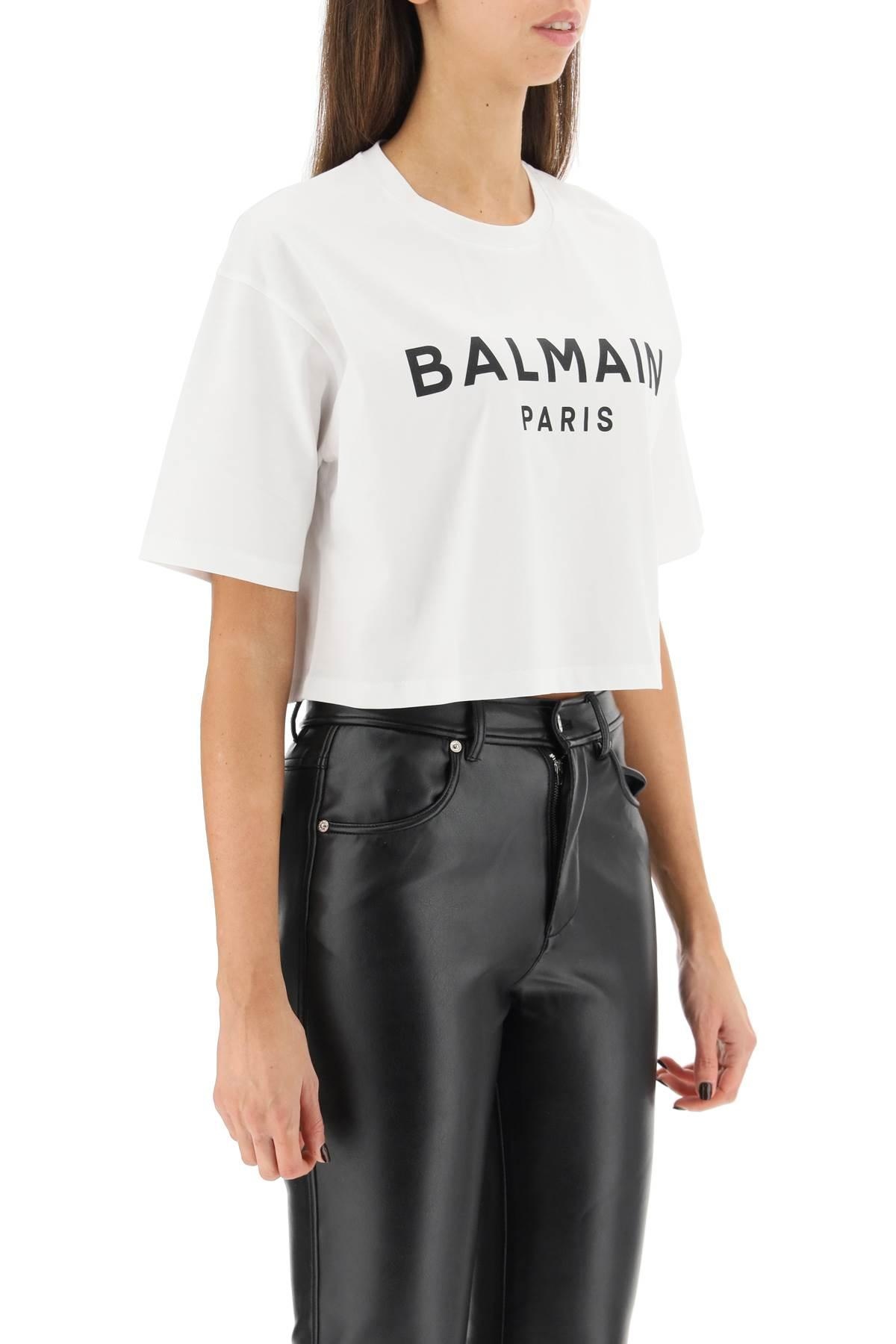 Balmain Logo Print Boxy T Shirt - 3