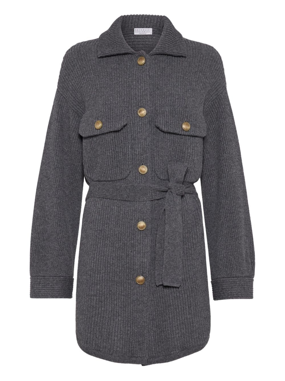 ribbed wool belted cardigan - 7