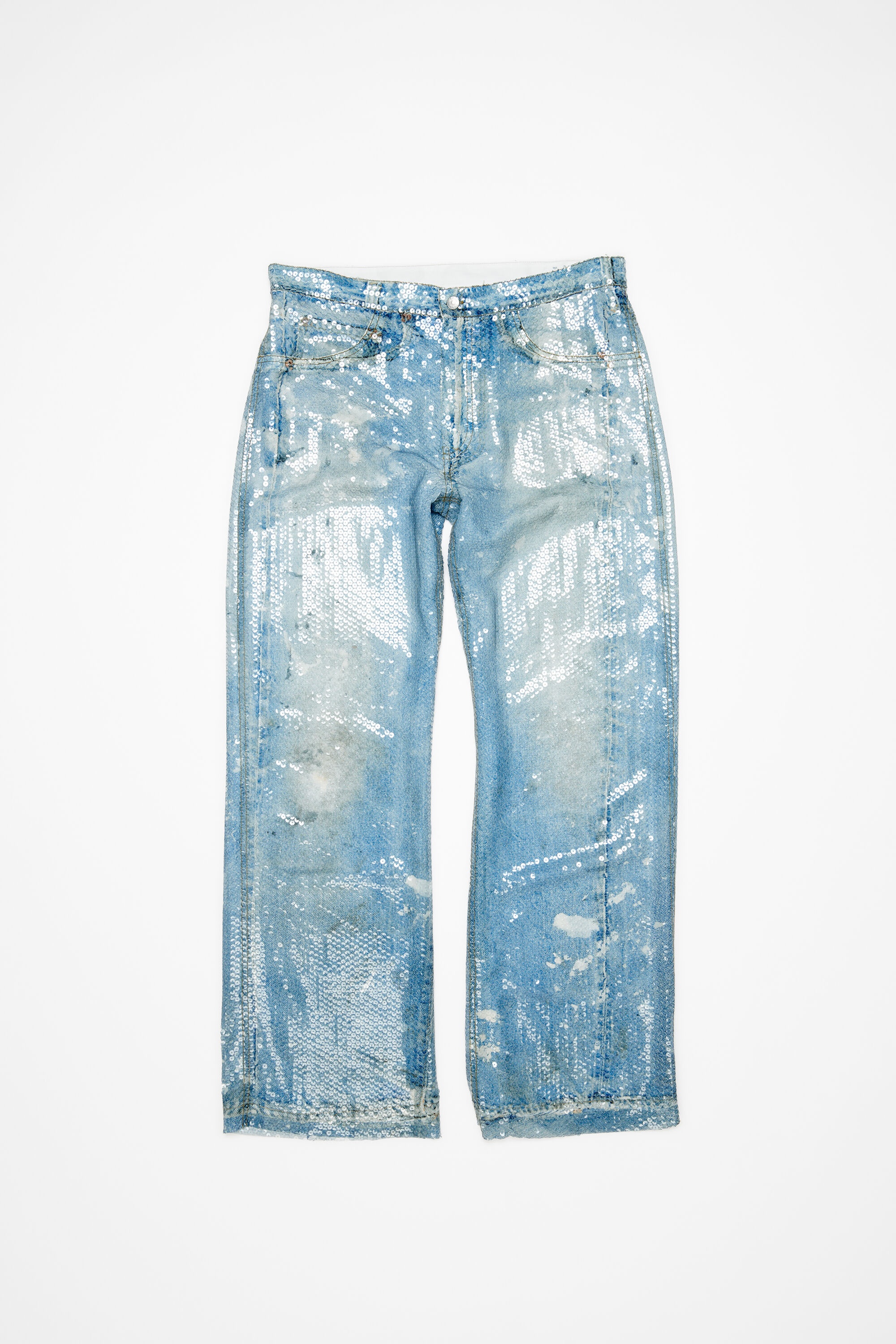 Printed sequins trousers - Mid blue - 7