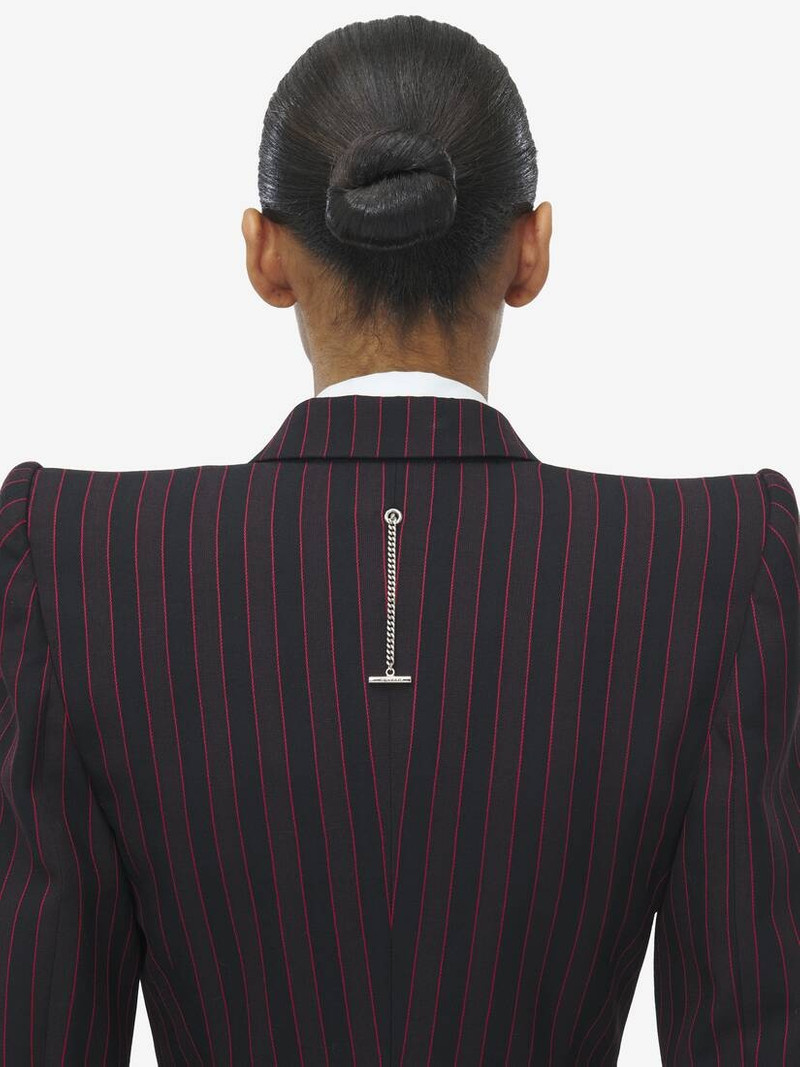 Pinstripe Single-breasted Jacket 5