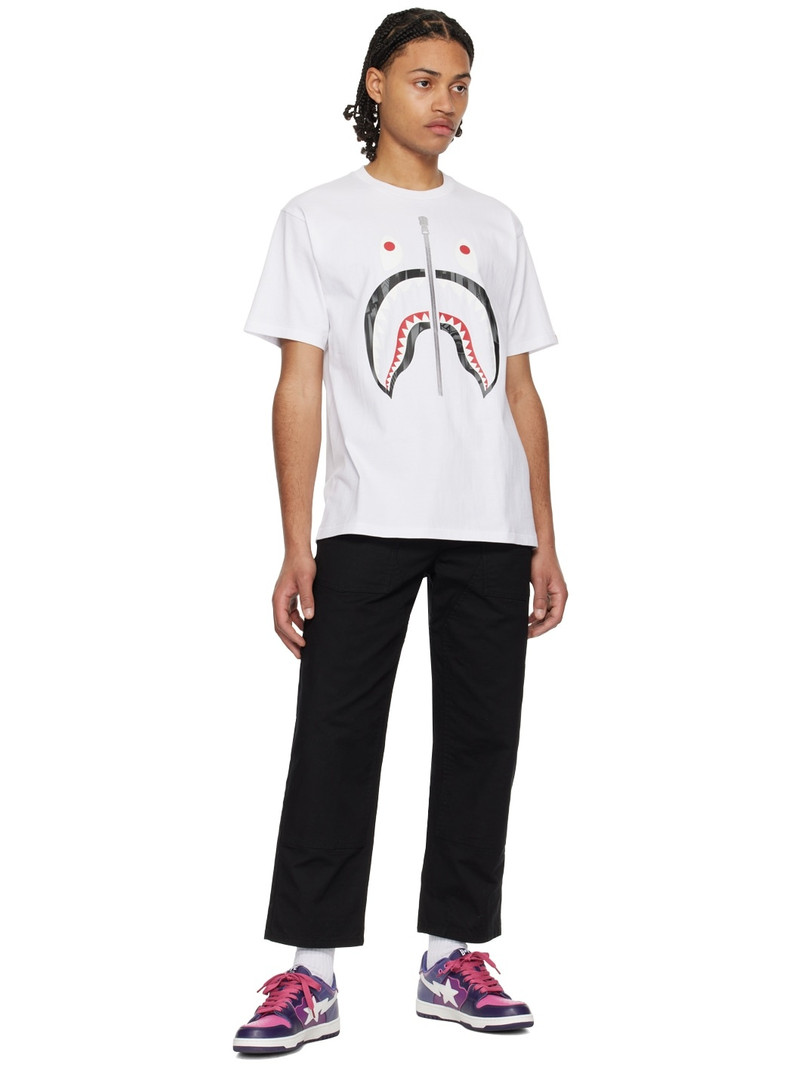A BATHING APE® White Speed Racer Shark T-Shirt outlook