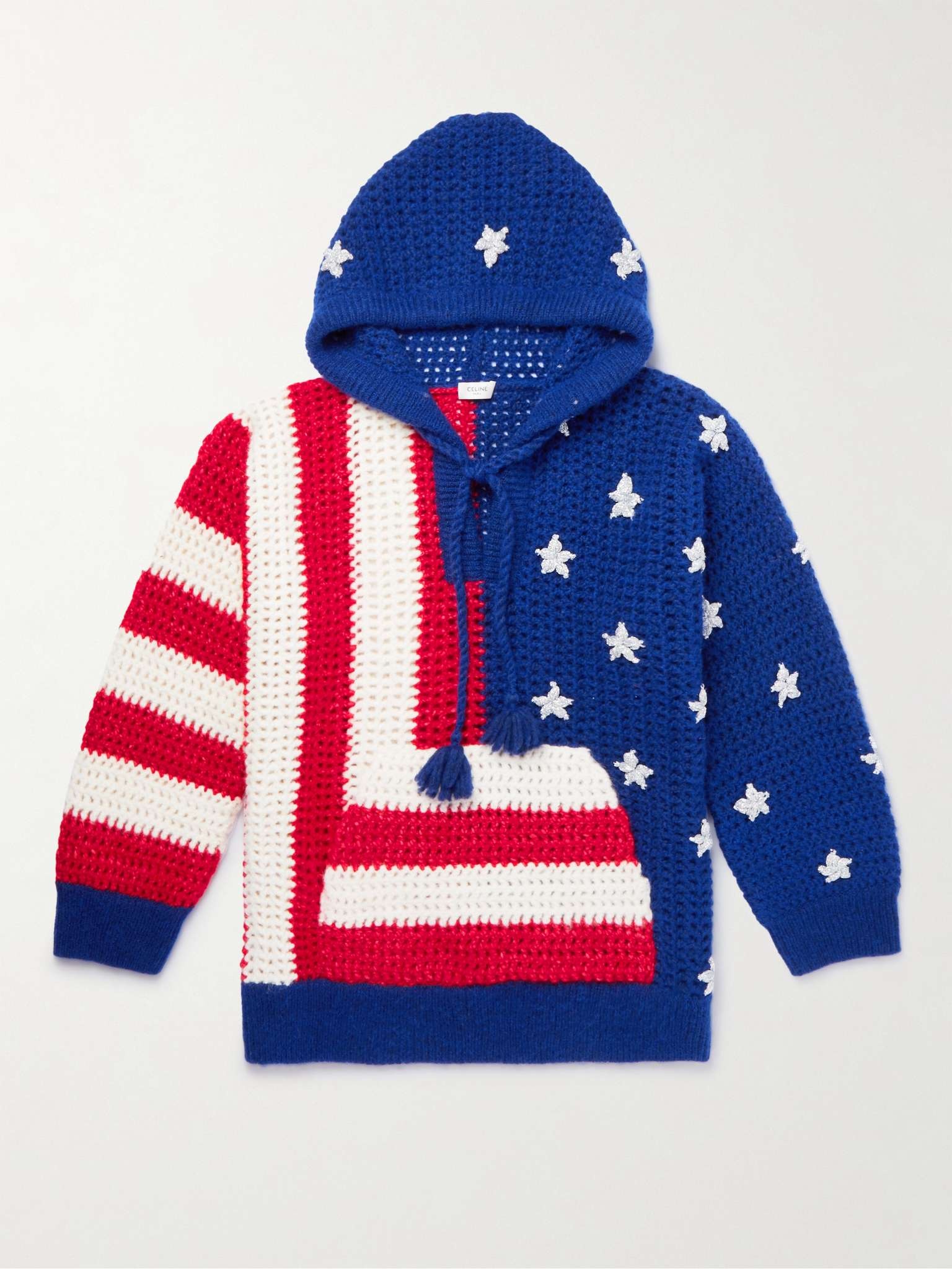 Lurex-Trimmed Crocheted Alpaca-Blend Hoodie - 1