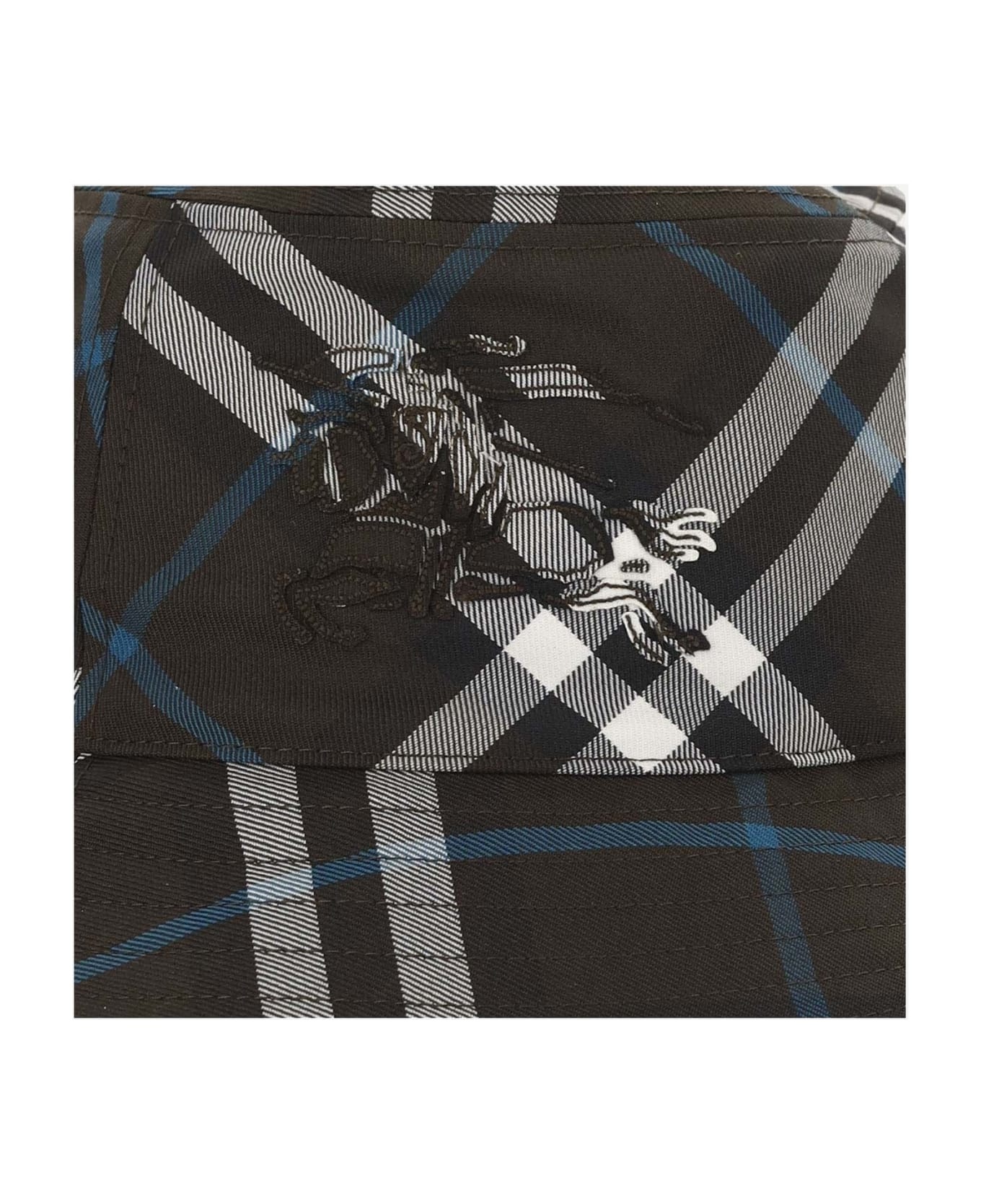 Twill Bucket Hat With Check Pattern - 4