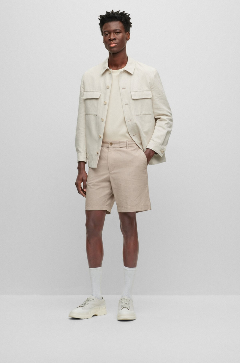 BOSS SLIM-FIT SHORTS IN COTTON-BLEND POPLIN outlook