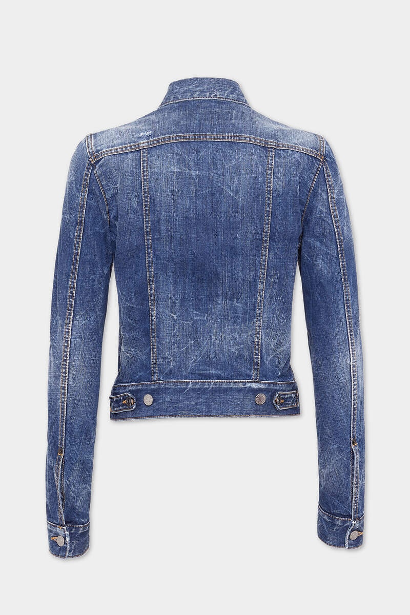 MEDIUM REFLECTIVE LAKE WASH DENIM WORKER JACKET - 2