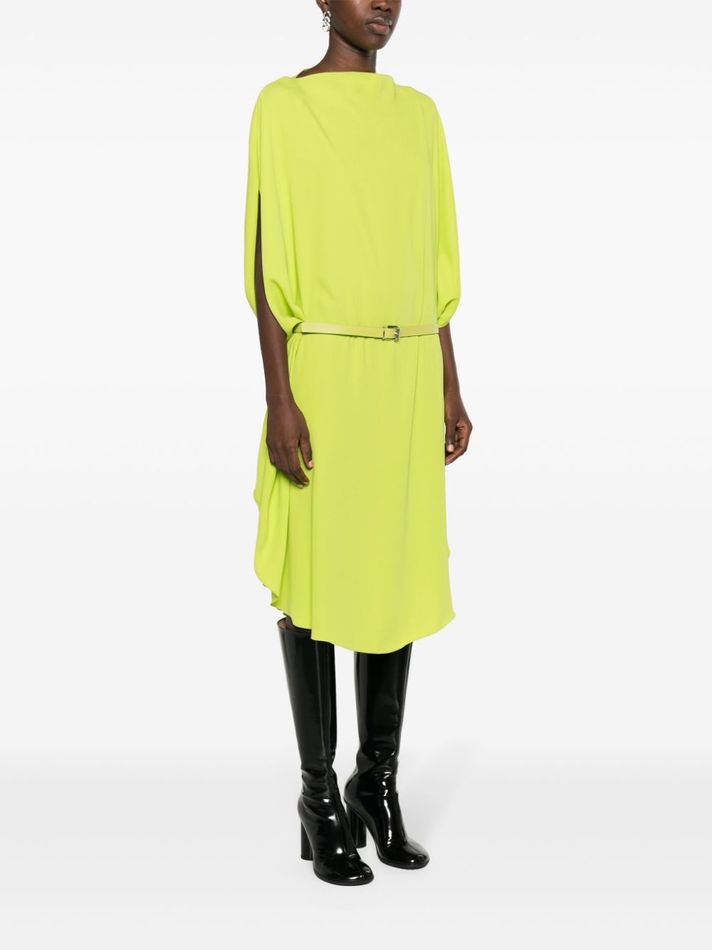 belted-waist midi dress - 3