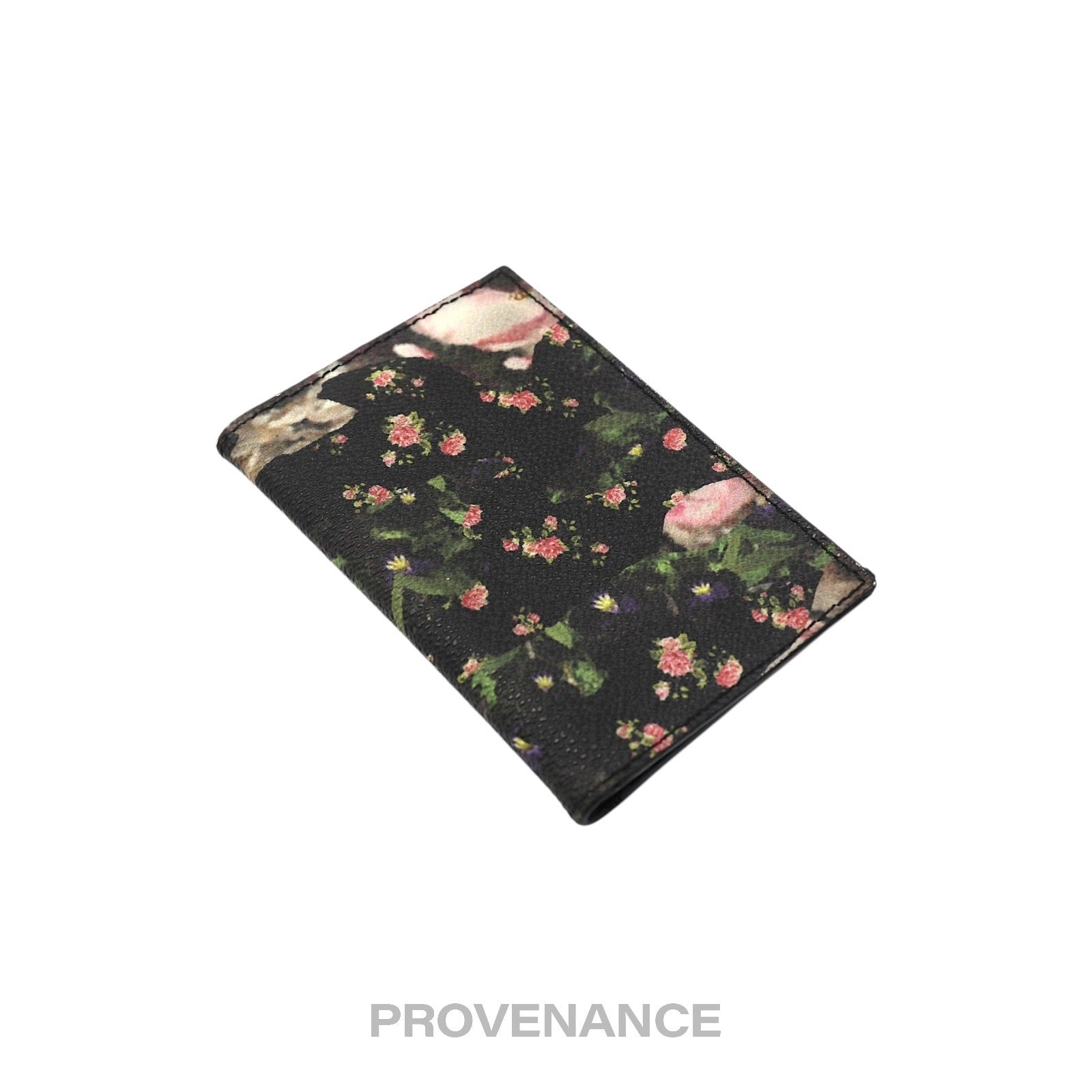 Givenchy Card Holder Wallet - Floral Black Leather - 3
