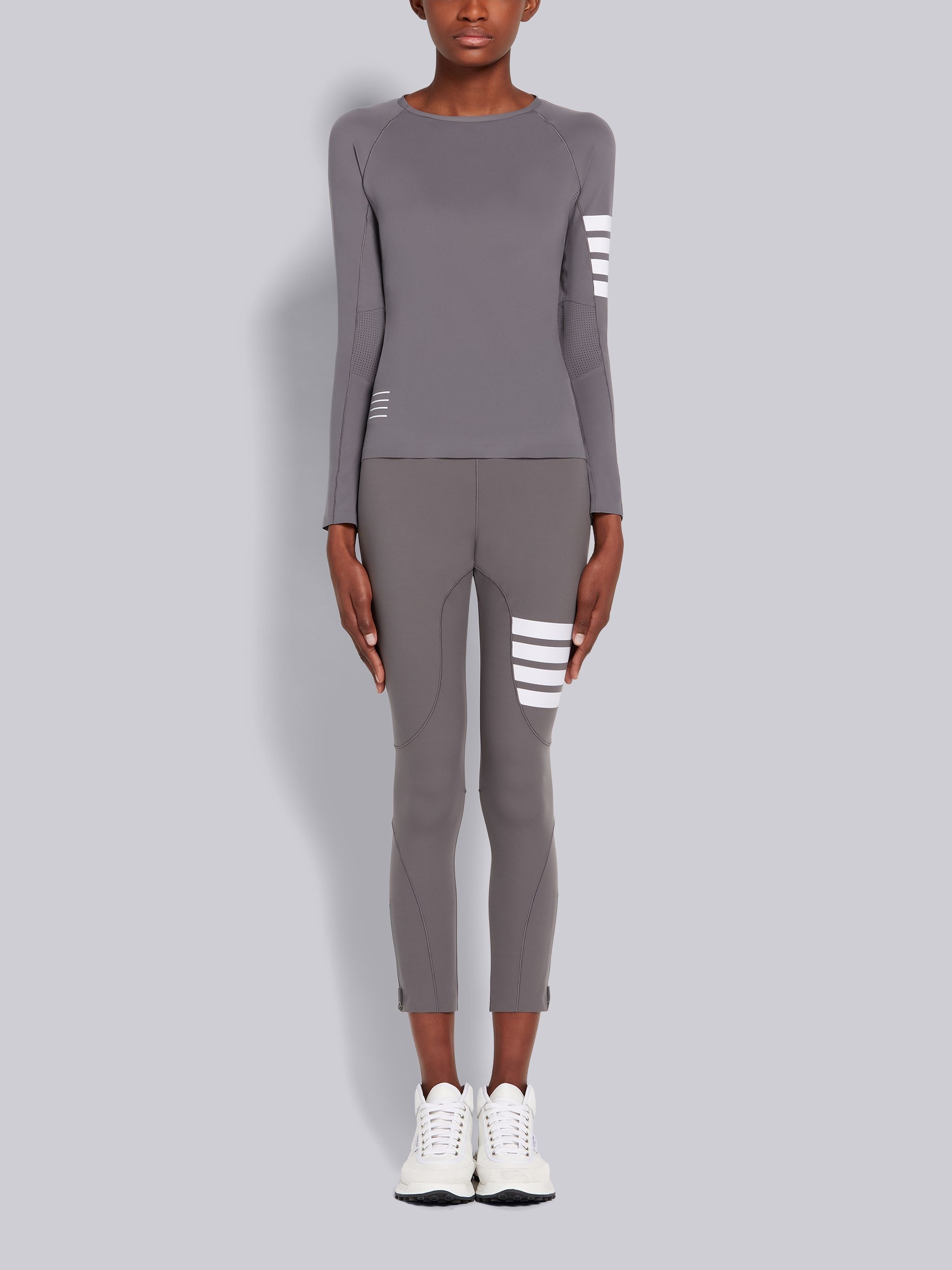 Medium Grey Piece-dyed Interlock 4-Bar Compression Tee - 4