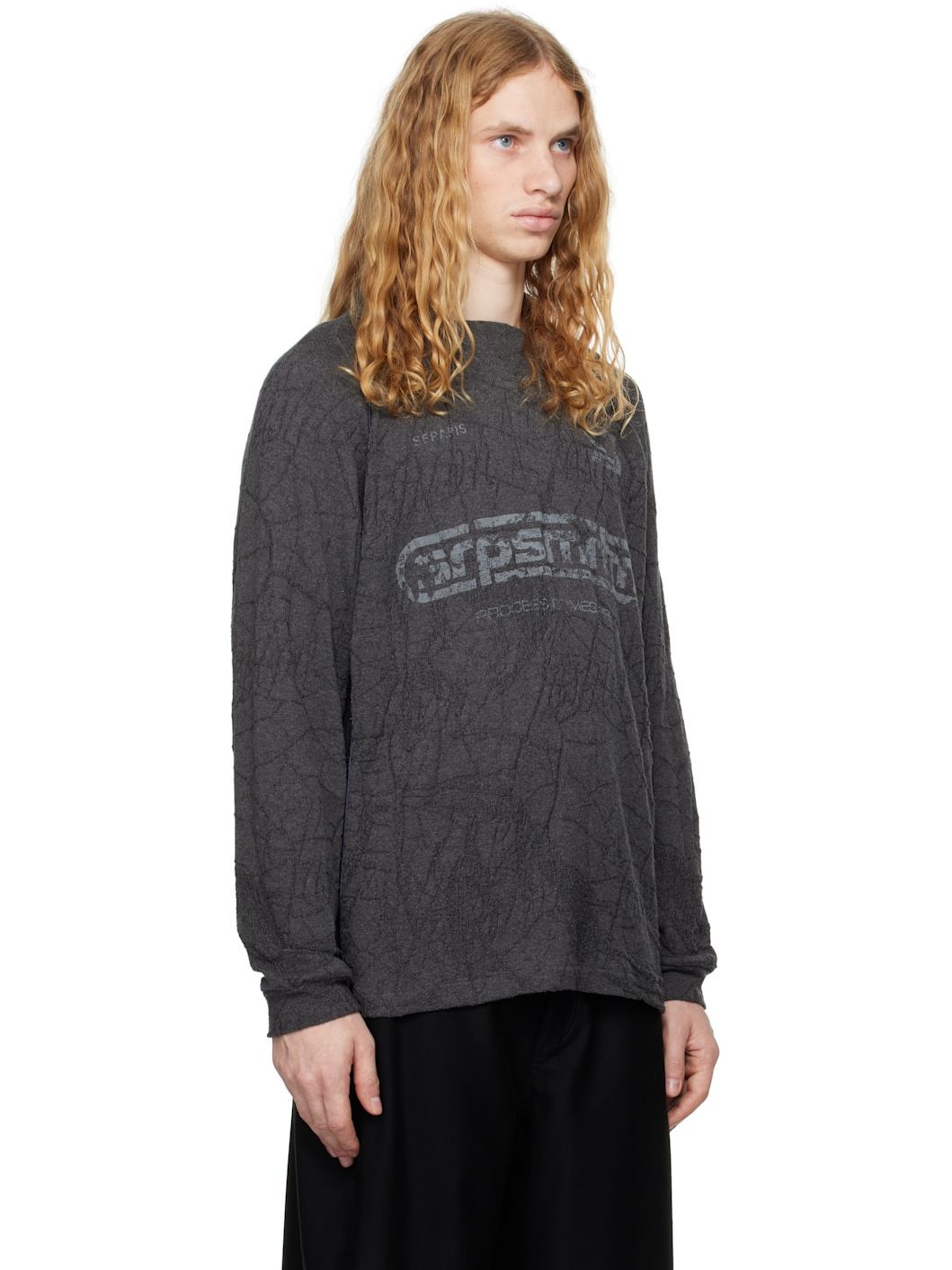 Gray Knit Football Polo - 2