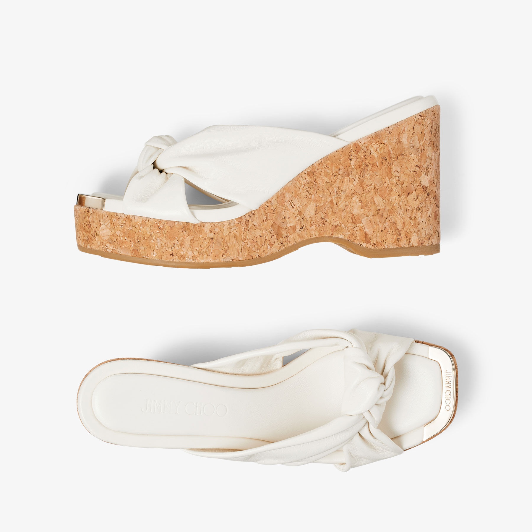 Avenue Wedge 110
Latte Nappa Leather Wedge Mules - 4