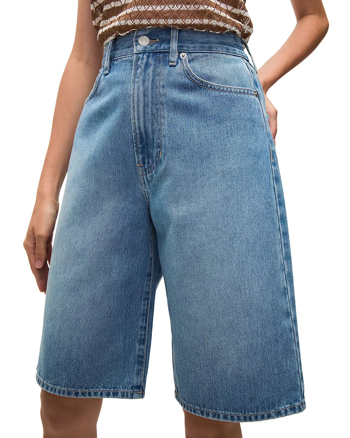 Charlotte Denim Bermuda Shorts - 4