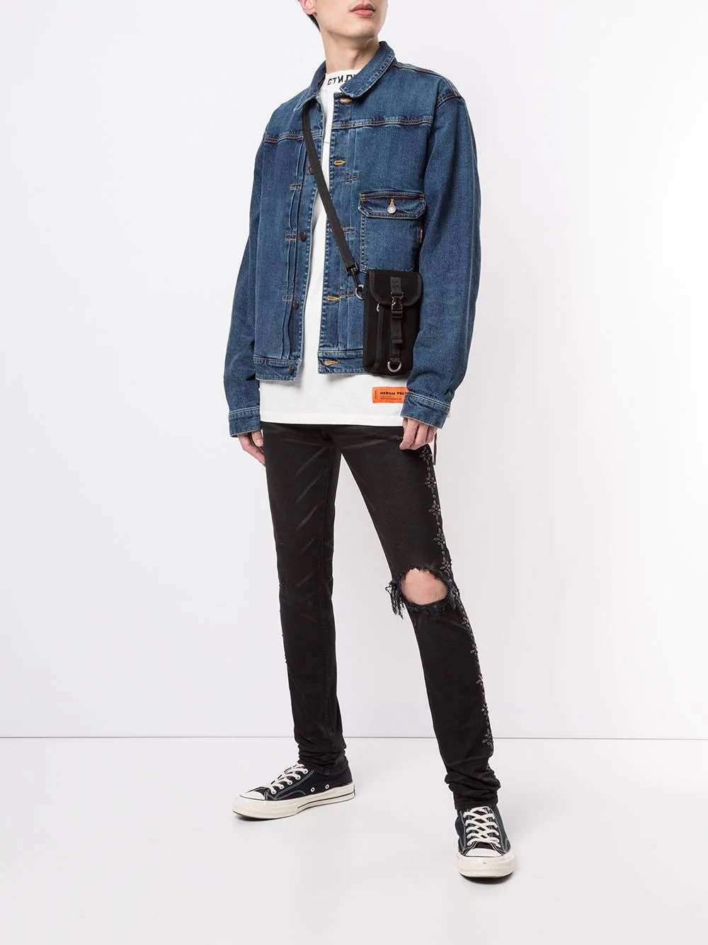 fitted denim jacket - 2