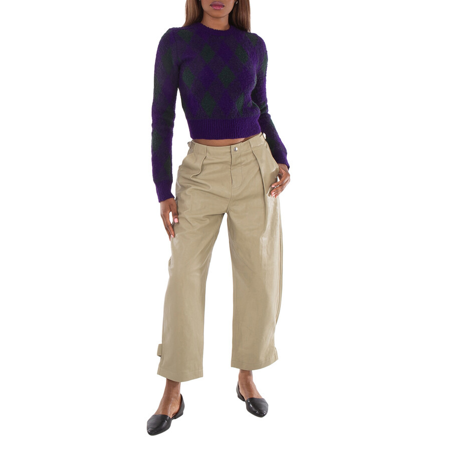 Burberry Argyle-Knit Long Sleeve Cropped Jumper - 5