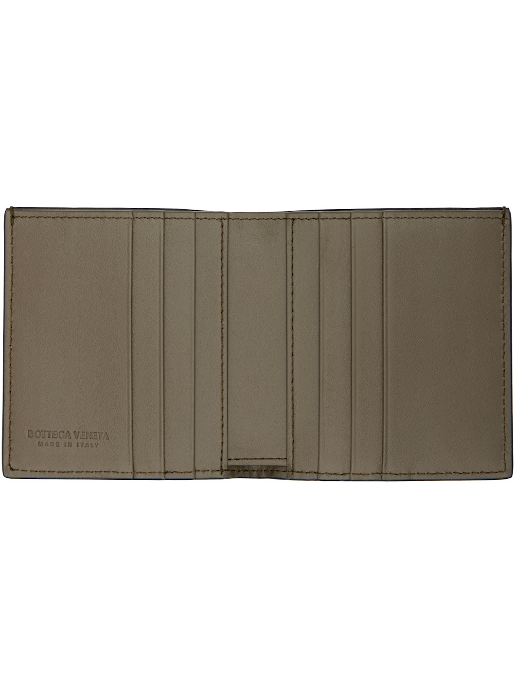 Navy Intrecciato Slim Bi-Fold Wallet - 3